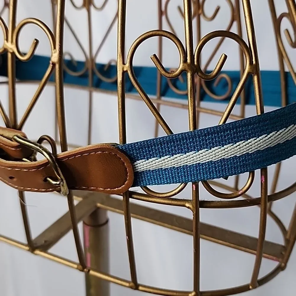 Vintage Belt Ocean Blue & White Size 32